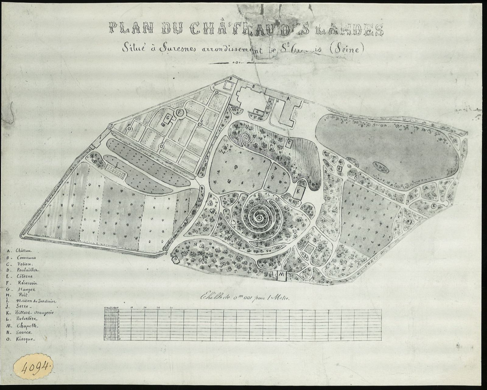Plan du Château des Landes