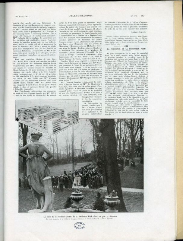 L'Illustration : n° 4595 du 28 mars 1931- La naissance de la Fondation Foch