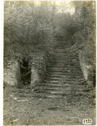 Vue du cimetière du Mont Valérien. Escalier des 100 marches