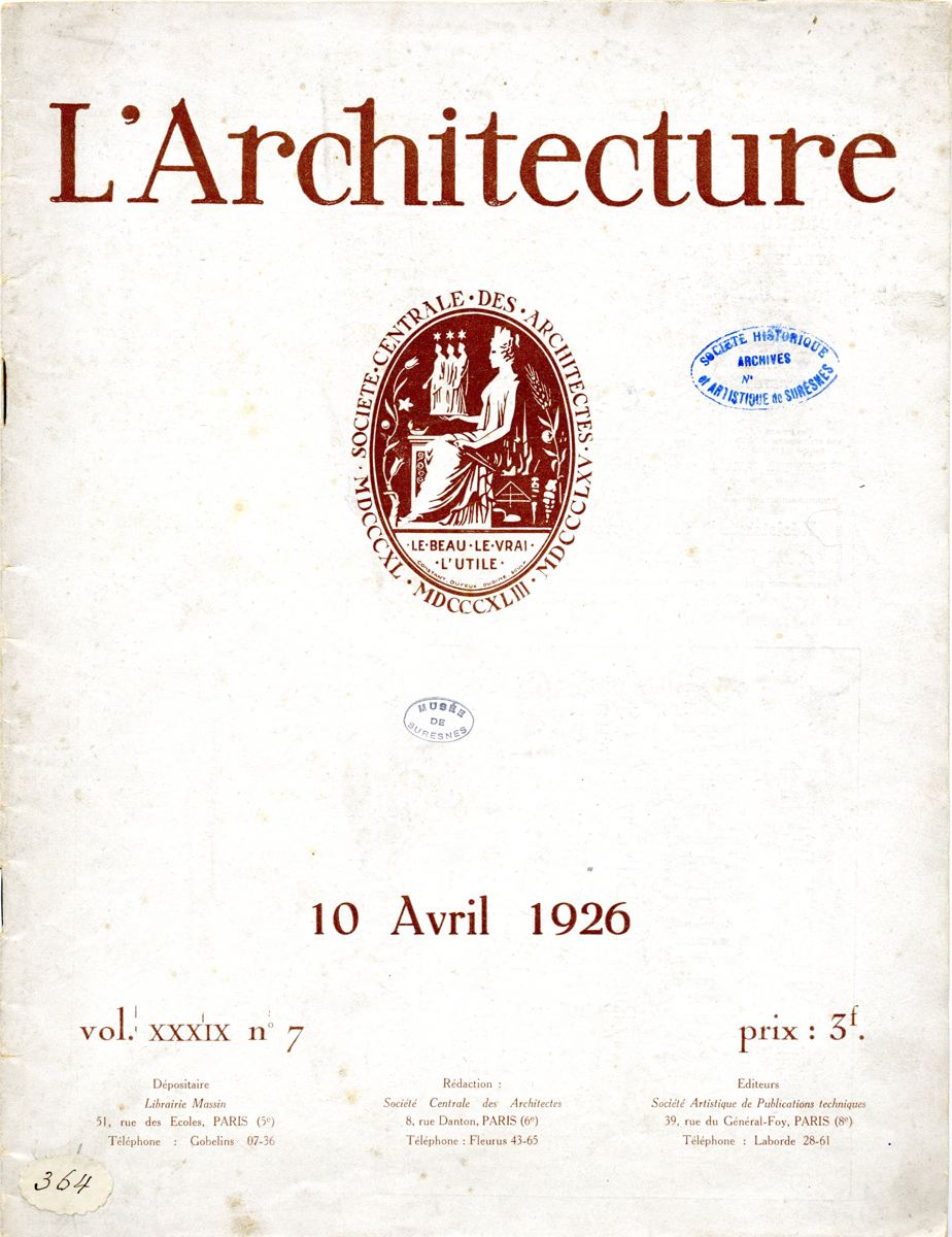 L'architecture, du 10 avril 1926, Le groupe scolaire de la cité-jardin de Suresnes (Titre fictif)