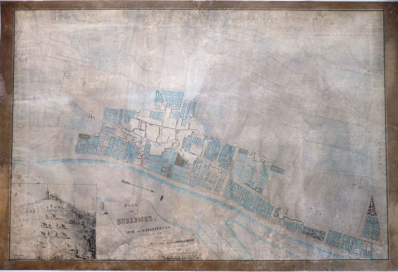 Plan de Suresnes, levé par M. Charpentier, ingénieur, en 1731 ; © Aurélie LETELLIER