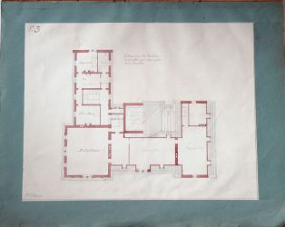 Projet d'Hôtel de Ville à Suresnes : plan (logement du secrétaire) ; © Aurélie LETELLIER