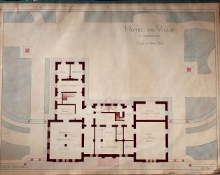 Projet d'Hôtel de Ville à Suresnes : plan du sous-sol ; © Aurélie LETELLIER