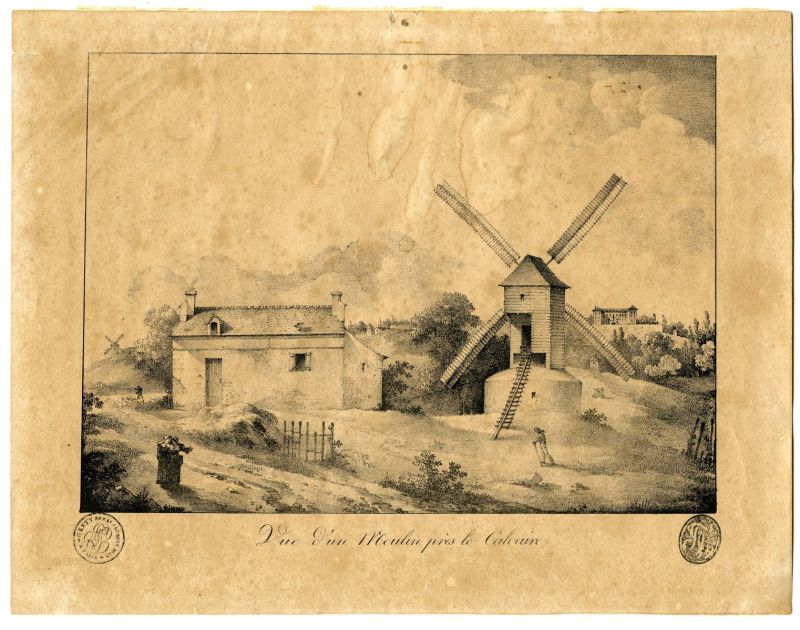 "Vue d'un Moulin près le Calvaire"