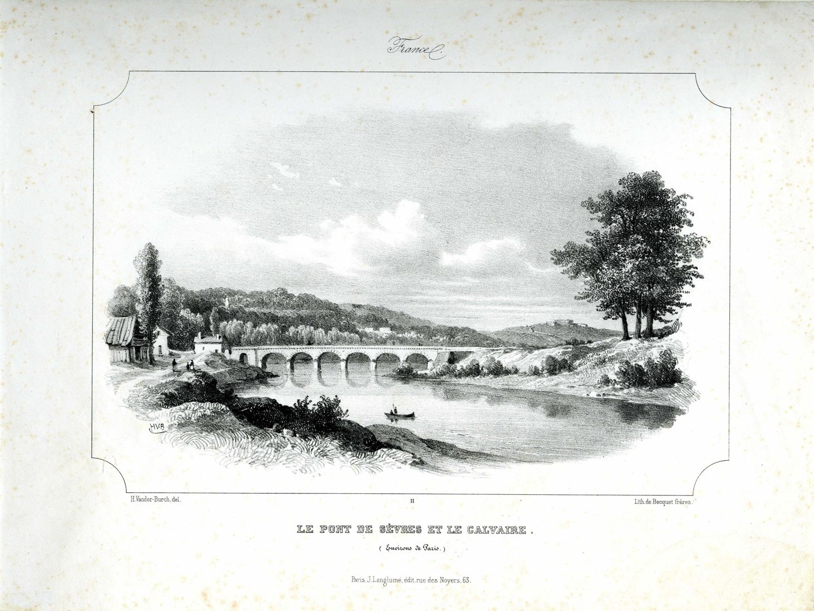 Le Pont de Sèvres et le Calvaire (Environs de Paris.)