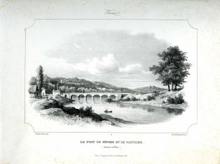 Le Pont de Sèvres et le Calvaire (Environs de Paris.)