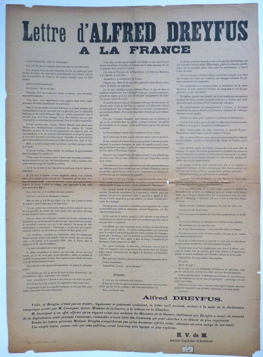 Lettre d'Alfred Dreyfus à la France