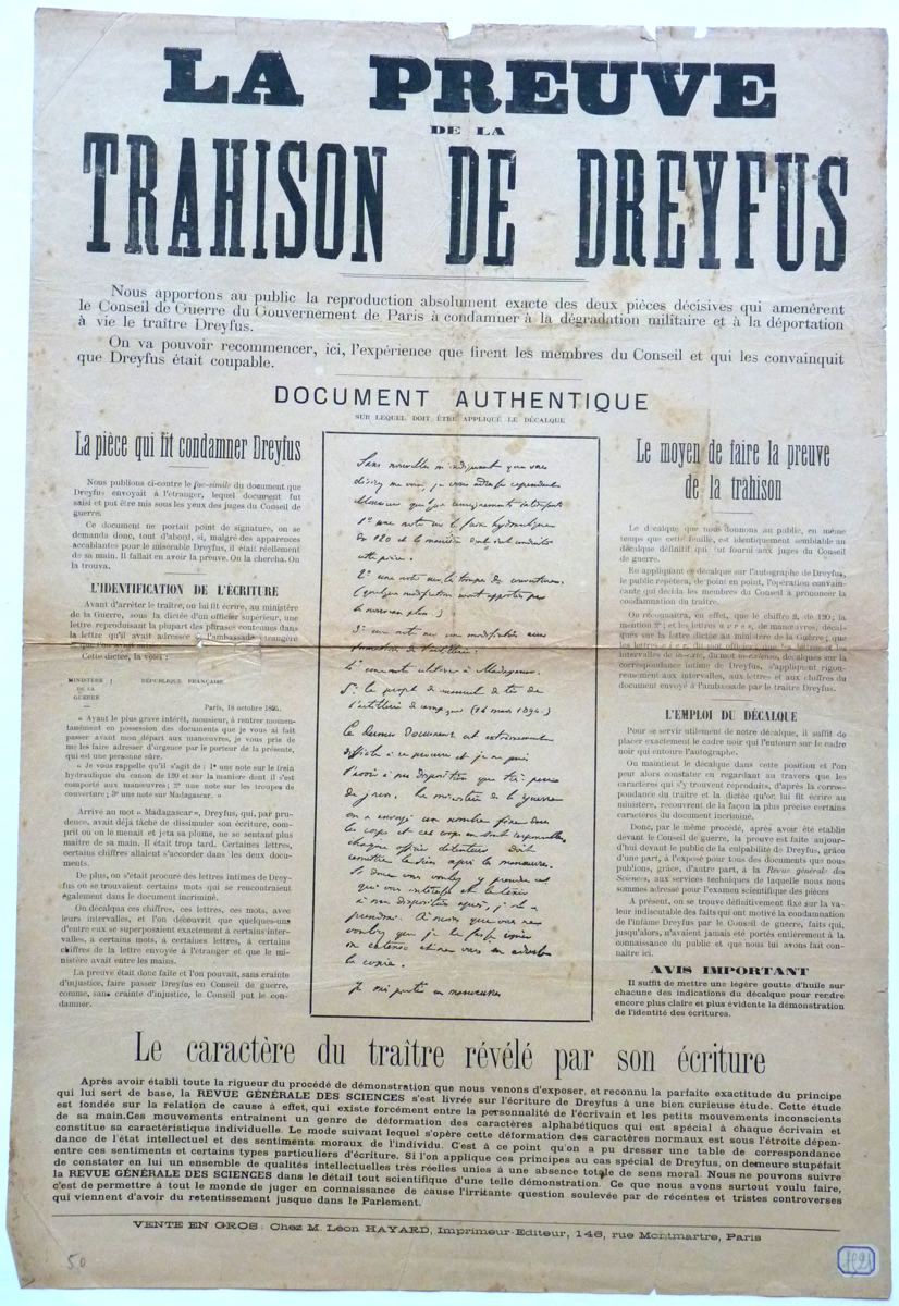 La preuve de la trahison de Dreyfus