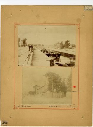 La grande écluse en 1887 ; le quai de Suresnes pris de l'entrée de la rue de Seine