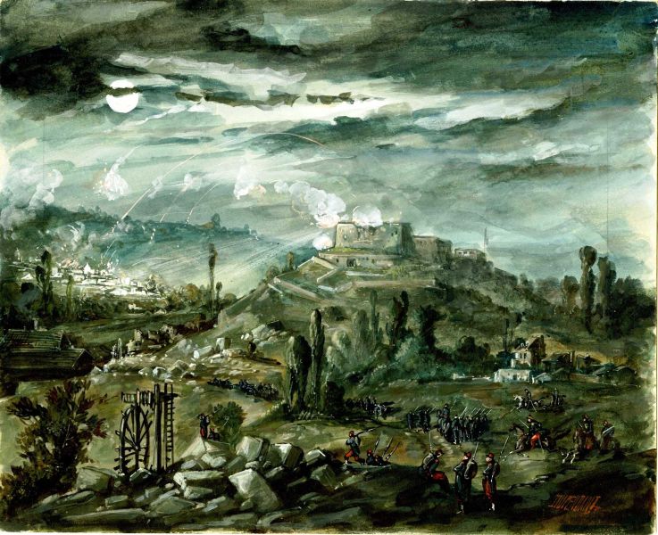 Le Mont Valérien détruisant les ouvrages des Prussiens