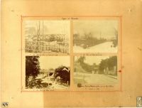 Diverses vues du pont de bois à Suresnes