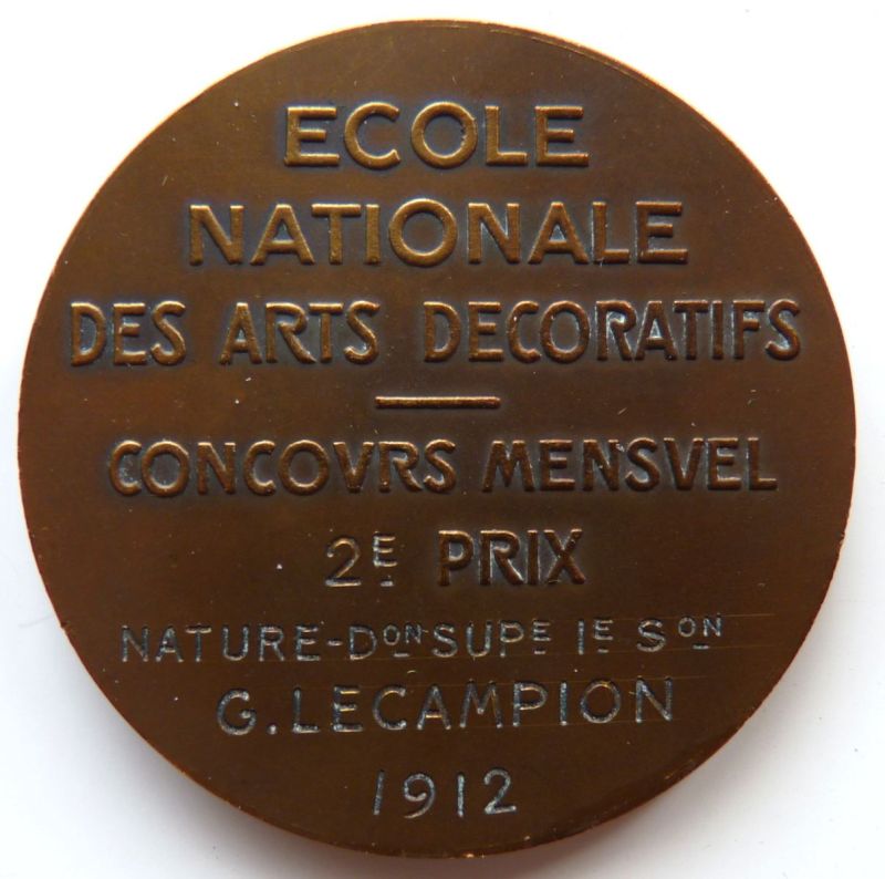 Ecole Nationale des Arts décoratifs - Concours Mensuel 2e prix - G. Lecampion 1912 ; © Lucille PENNEL