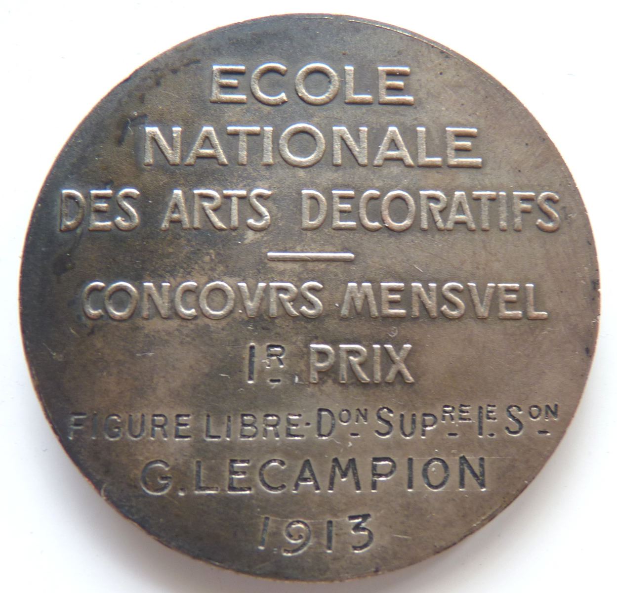 Ecole Nationale des Arts Décoratifs - Concours Mensuel 1er prix - Figure Libre - G. Lecampion 1913