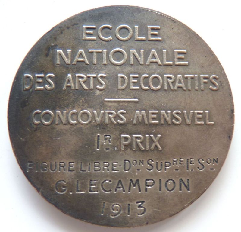 Ecole Nationale des Arts Décoratifs - Concours Mensuel 1er prix - Figure Libre - G. Lecampion 1913 ; © Lucille PENNEL