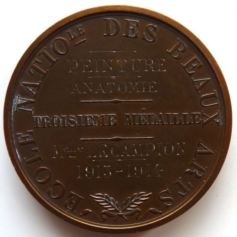 Ecole Nationale des Beaux Arts - Peinture Anatomie - Troisième médaille - Melle Lecampion - 1913-1914 ; © Lucille PENNEL