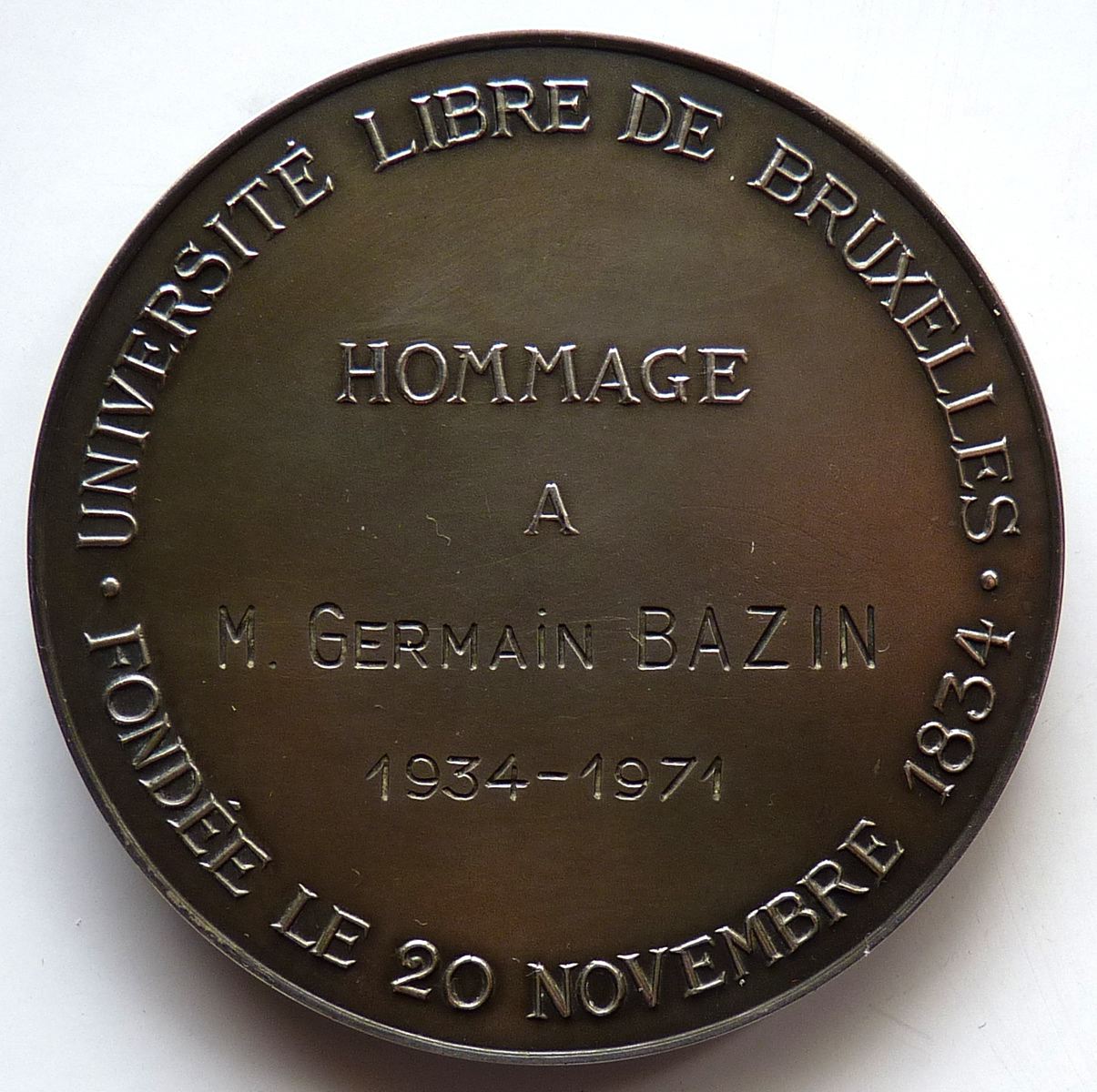 Université libre de Bruxelles - hommage à Germain Bazin