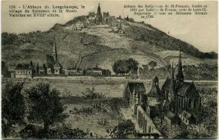 L'Abbaye de Longchamps, le village de Suresnes et le Mont Valérien au XVIIIième siècle