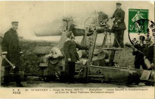 SURESNES - Siège de Paris (1870-71) - "Joséphine", canon faisant le bombardement au Fort du Mont Valérien(document unique)