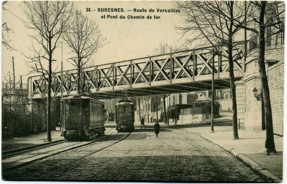 SURESNES - Route de Versailles et Pont du Chemin de fer
