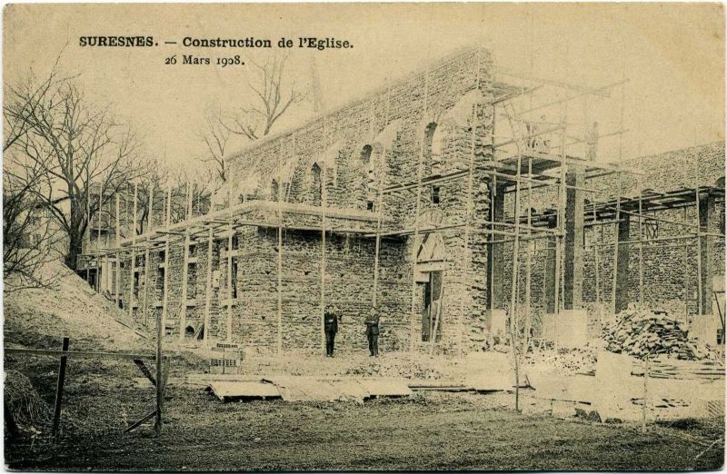 SURESNES - Construction de l'Eglise - 26 mars 1908