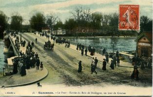 SURESNES - Le Pont - Entrée du Bois de Boulogne, un jour de Courses