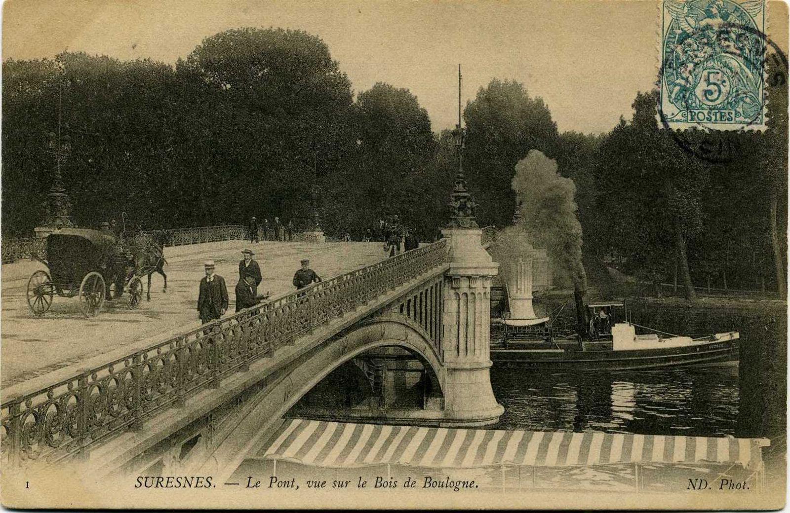 Suresnes - Le Pont, vue sur le Bois de Boulogne