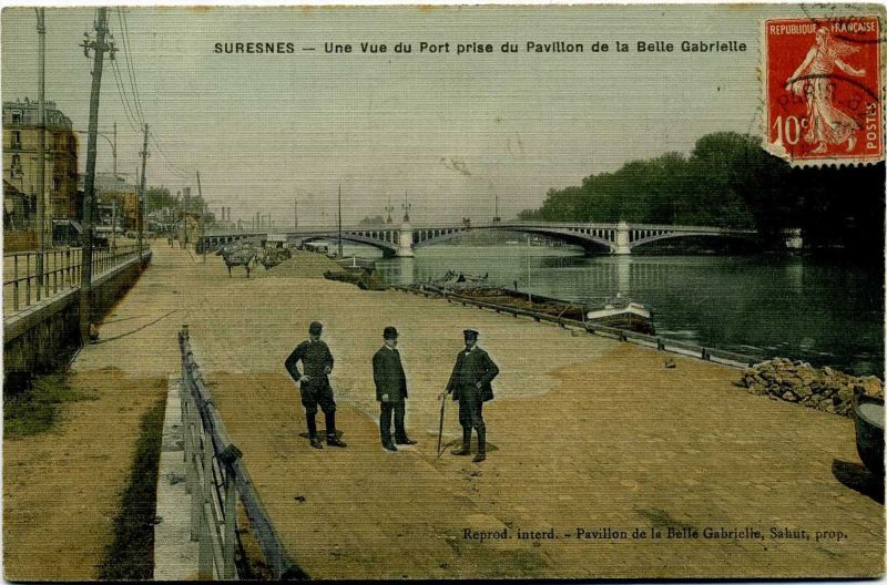 Suresnes - Une vue du Port prise du Pavillon de la Belle Gabrielle