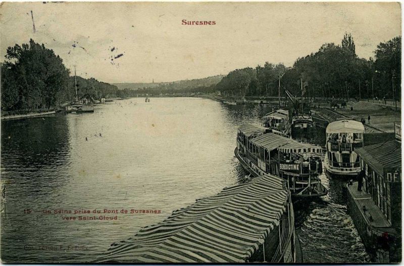 Suresnes - 15 - La Seine prise du Pont de Suresnes vers Saint-Cloud