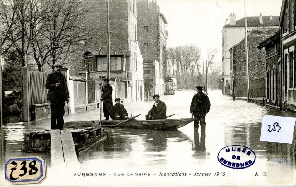Suresnes. Rue de Seine. Inondations. Janvier 1910