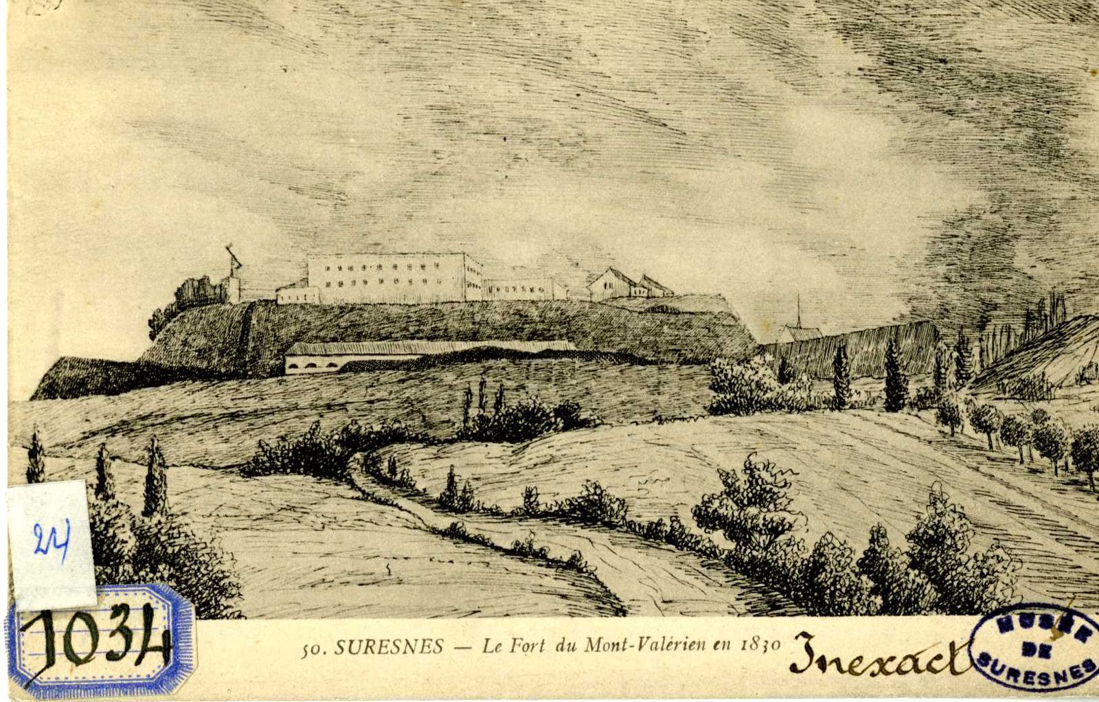 Suresnes. Le fort du Mont Valérien en 1830
