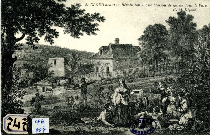 Saint Cloud avant la révolution. Une maison de garde dans le parc