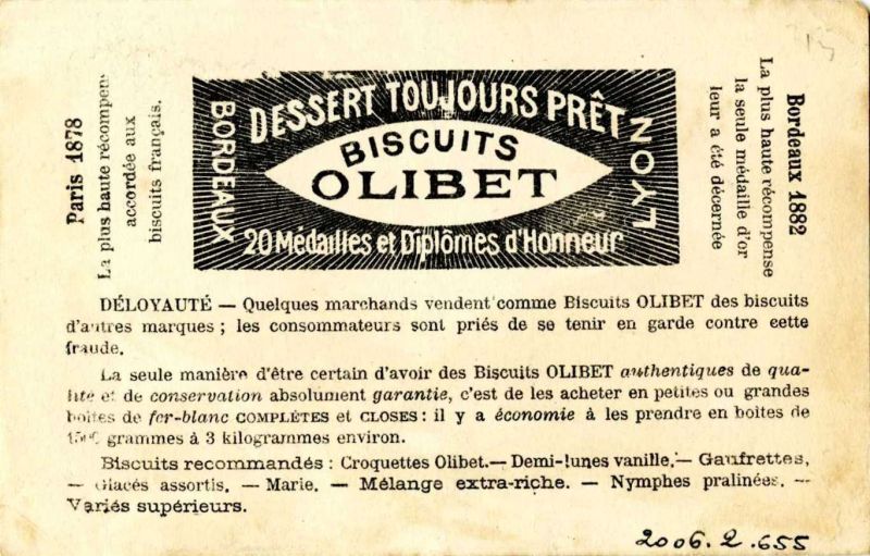 Carte réclame Olibet : Pierrot et Arlequin