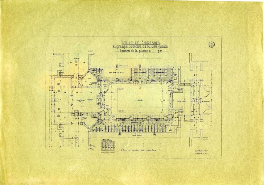Ecole primaire Aristide Briand de la cité-jardins - Plan du bâtiment de la piscine (Titre fictif)