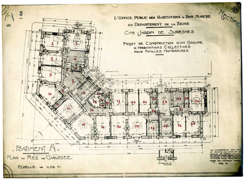 Plan d'un immeuble d'habitation, inv. 998.1.73 ; © (c) MUS ;  ; © MUS