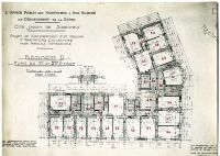 Plan du 1er et 2ème étage du bâtiment D, Cité-jardins, ha...