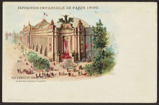 Vue d'angle du Grand Palais prise des Champs-Elysées