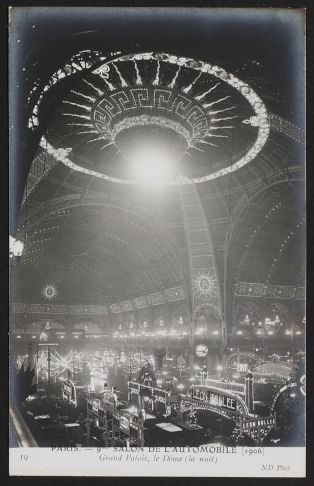 Paris - 9éme Salon de l'Automobile (1906) - Grand Palais, le Dôme (la nuit)