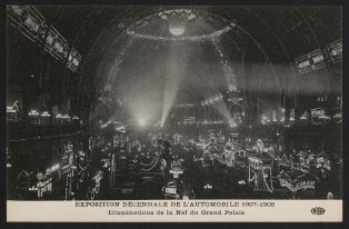 Exposition décennale de l'automobile 1907-1908 - Illuminations de la nef du Grand Palais