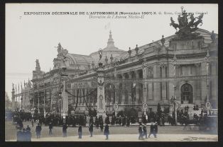 Exposition décennale de l'automobile (Novembre 1907) M. G. Rives, commissaire général - Décoration de l'avenue Nicolas II