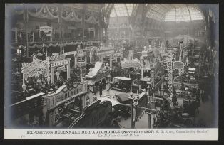Exposition décennale de l'automobile (Novembre 1907) M. G. Rives, commissaire général - La nef du Grand Palais