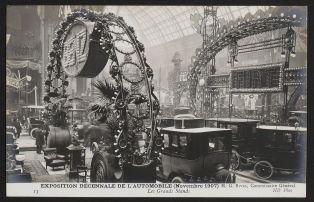 Exposition décennale de l'automobile (Novembre 1907) M. G. Rives, commissaire général - Les grands stands