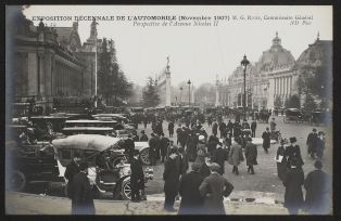 Exposition décennale de l'automobile (Novembre 1907) M. G. Rives, commissaire général - Perspective de l'avenue Nicolas II