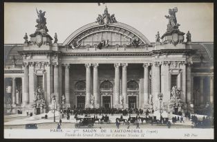 Paris - 9ème salon de l’automobile (1906) - Façade du Grand Palais sur l’Avenue Nicolas II