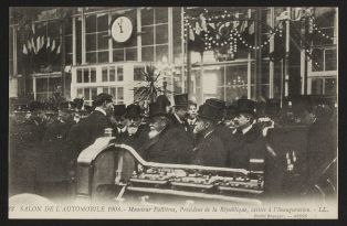 Salon de l'Automobile 19018 - Monsieur Fallières, Président de la République, assiste à l'inauguration