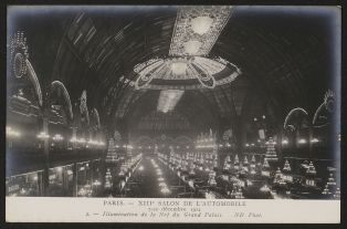 Paris - XIIIè salon de l'automobile 7 - 22 décembre 1912 - Illumination de la nef du Grand Palais