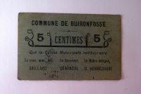 Billet de confiance de 5 centimes de la commune de Buiron...