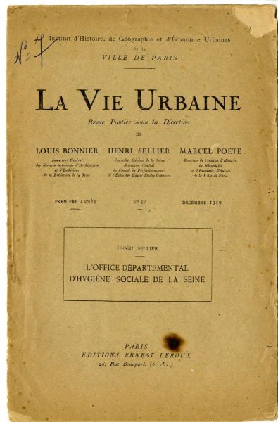La vie urbaine, revue publiée sous la direction de Louis, Bonnier, Henri Sellier, Marcel Poëte