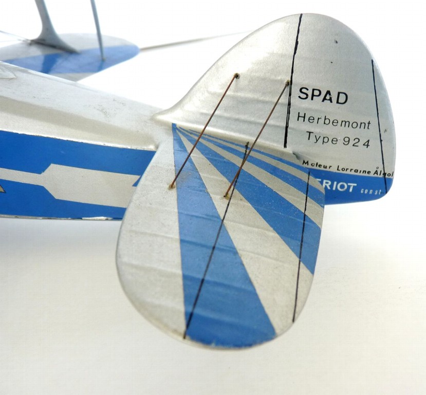 Modèle réduit au 1/20e Biplan Spad-Herbemont de l'aviateur Louis Massotte