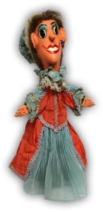 Nicole, la nièce de Louis XIII (marionnette de la pièce Les Mousquetaires du Roi)