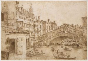 Vue de la riva del Ferro et du pont du Rialto à Venise ; © Bayonne, musée Bonnat-Helleu / cliché A. Vaquero
